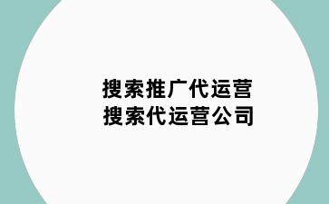 搜索推广代运营 搜索代运营公司